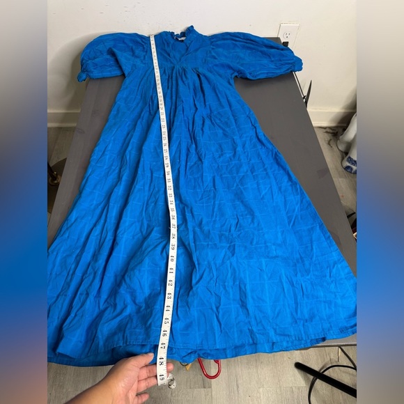 Never a Wallflower High Neck Midi Blue Check Dress - Picture 7 of 7